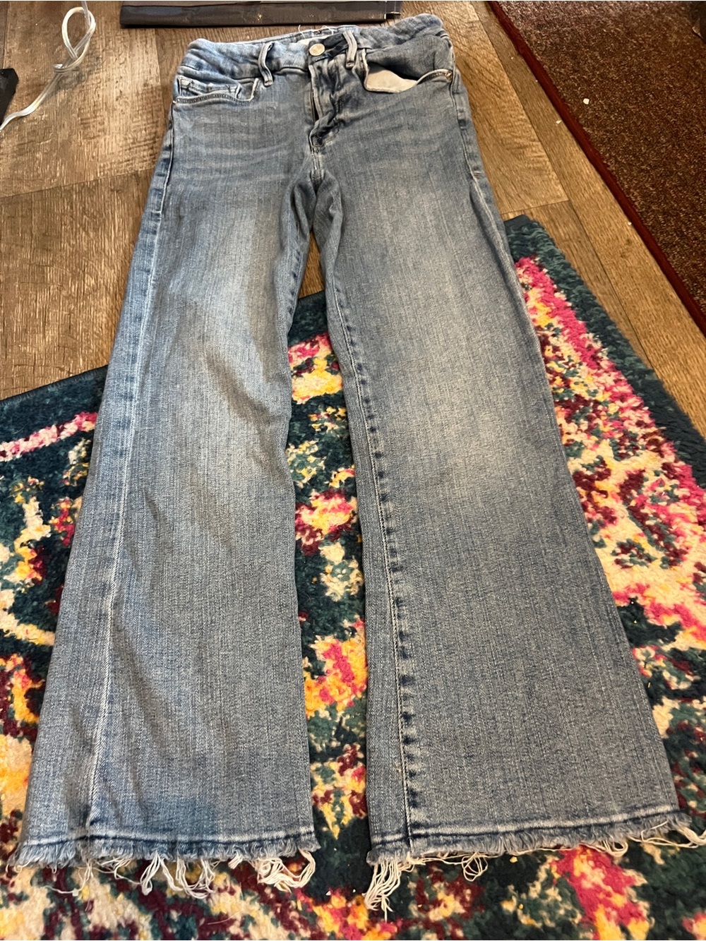 Frame le crop mini boot Women’s Light Blue Wide-Leg Jeans
